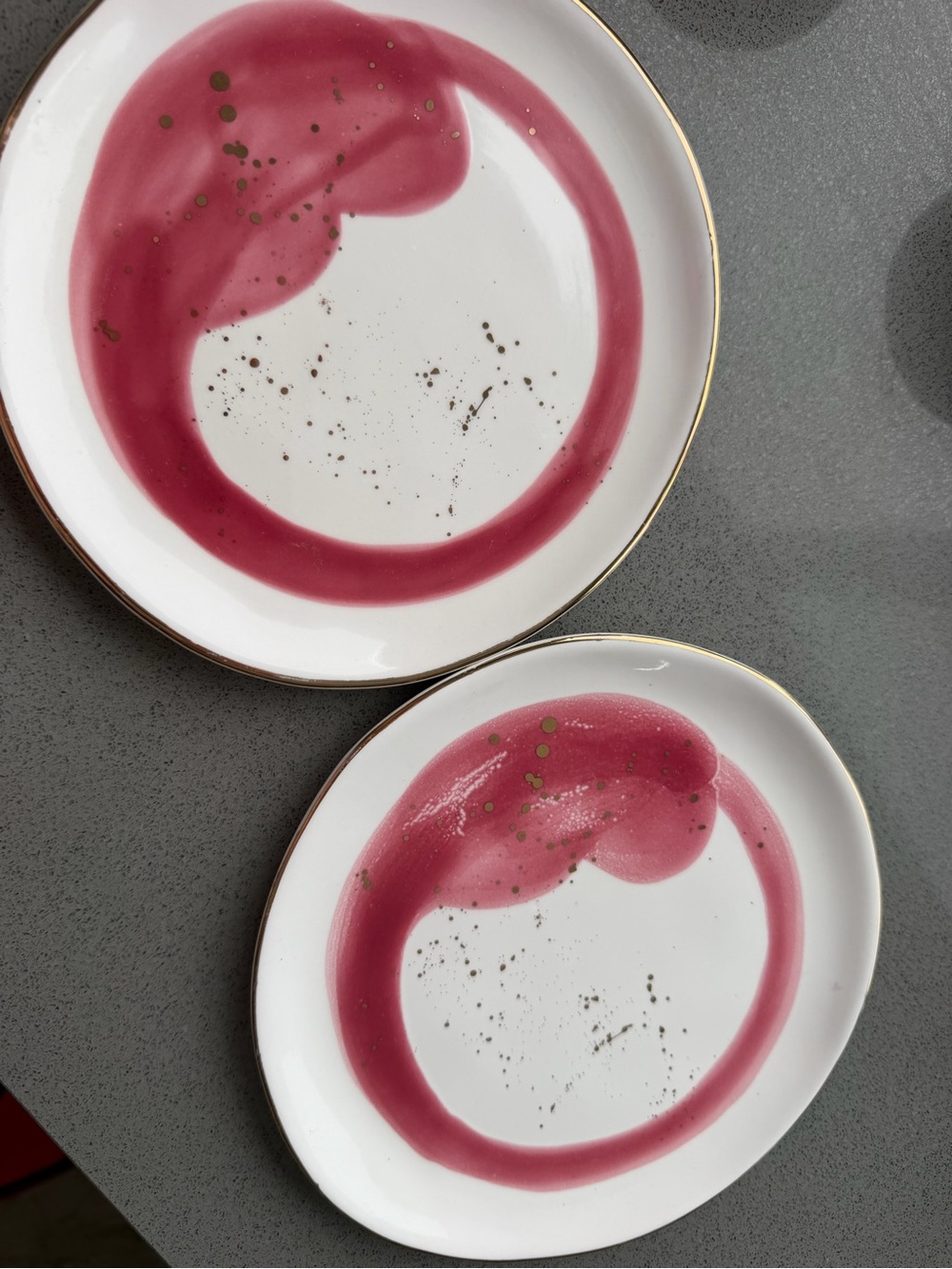 NWT A set of two Anthropologie White Ceramic Plate with Blue Script Backstamp